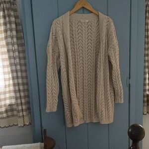 moon & madison Cream Open Knit Cardigan